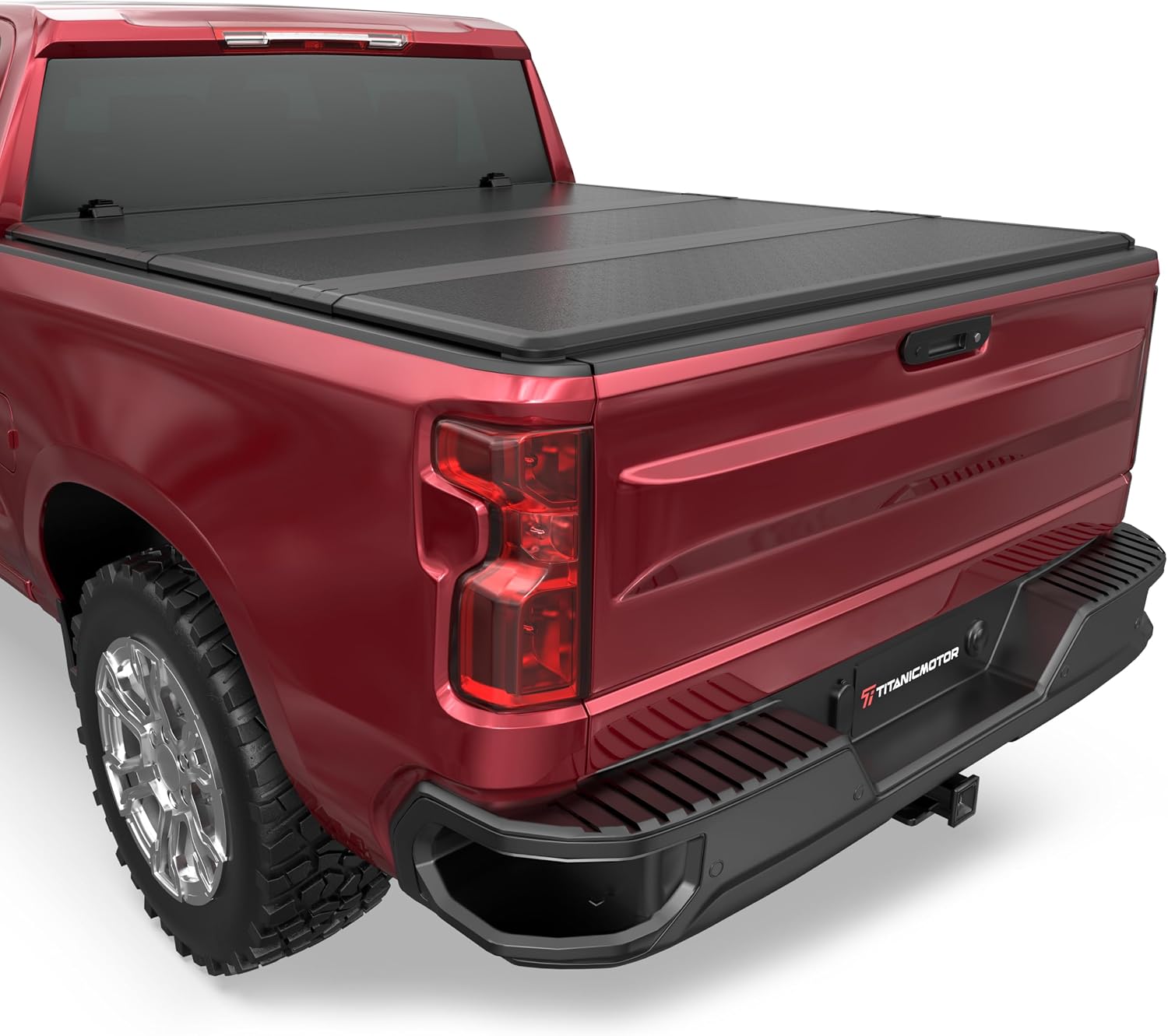 TITANICMOTOR fiberglass tri-fold tonneau cover for Silverado Sierra 1500 6.5FT