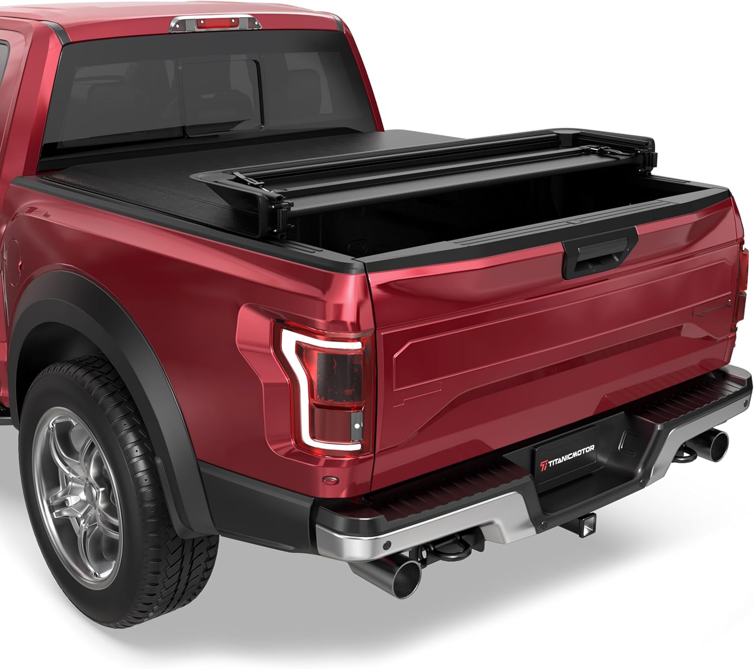 TITANICMOTOR soft quad-fold tonneau cover for Ford F-150 5.5FT