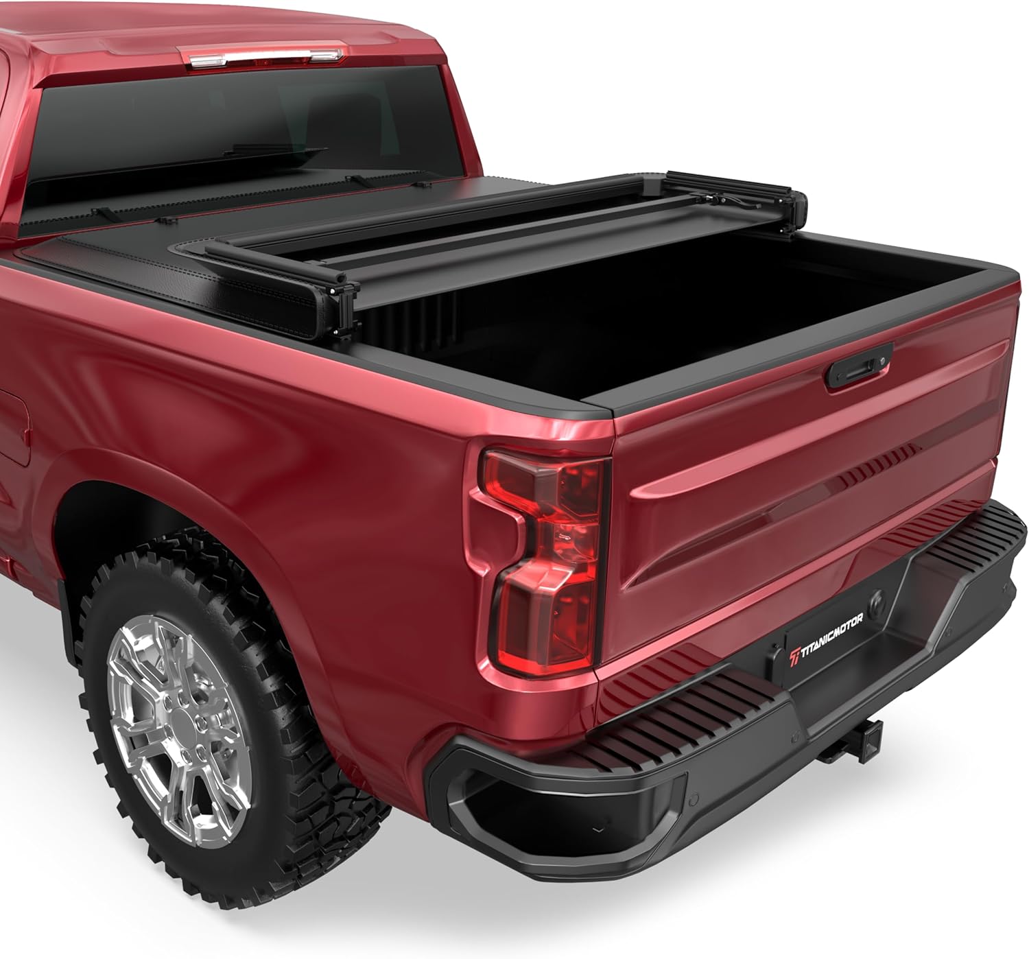 TITANICMOTOR soft tri-fold tonneau cover for Silverado Sierra 1500 5.8FT