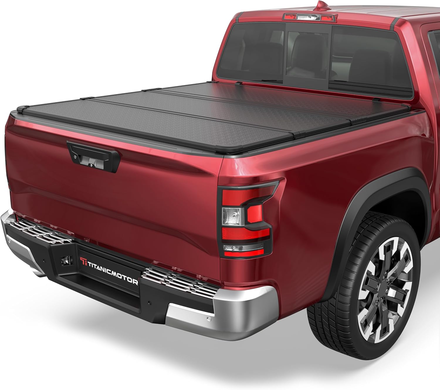 TITANICMOTOR hard tri-fold aluminum tonneau cover for Nissan Titan 5.5FT